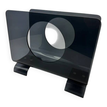 Porte-revues plexiglas fumé vintage années 70 design minimaliste