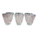 6 small 8 cl glasses in VMC glass Reims France vintage