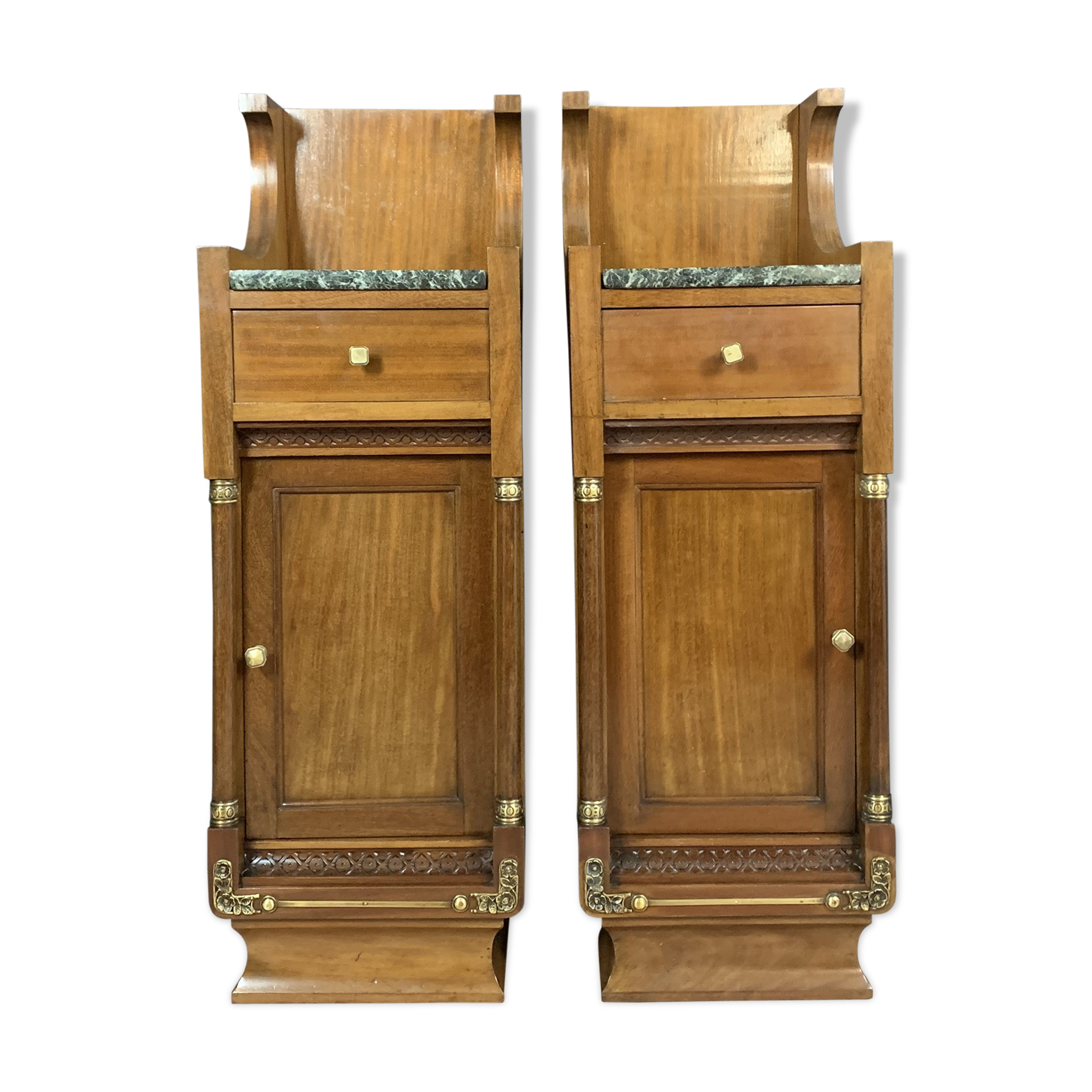 Pair of empire mahogany bedsides