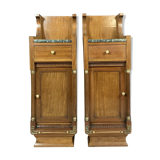 Pair of empire mahogany bedsides