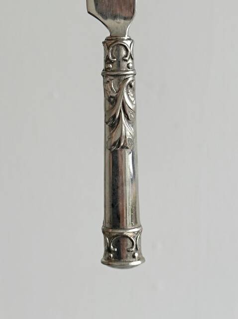 Antique shiny metal cheese cutlery