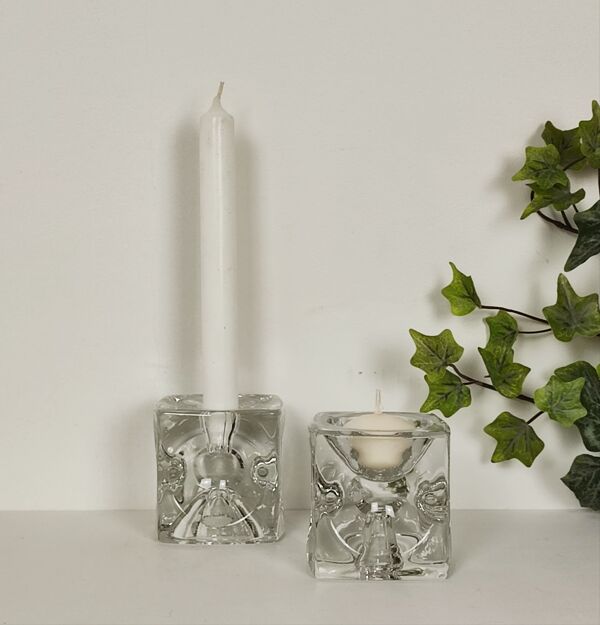 Bougeoirs cristal ice cube