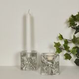 Ice cube crystal candle holders