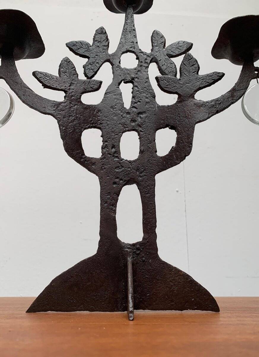 Brutalist Mid-Century Tree of Life Candle Holder by Bertil Vallien for Kosta Boda
