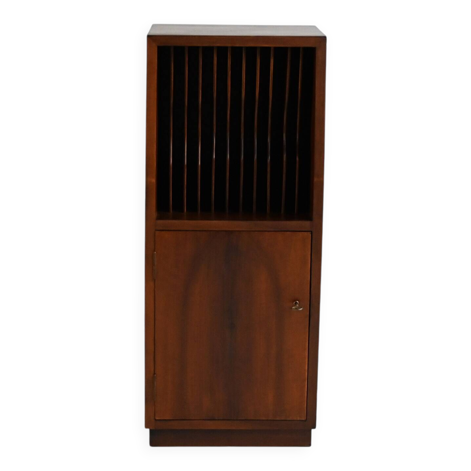 Cabinet with vinyl storage compartment
