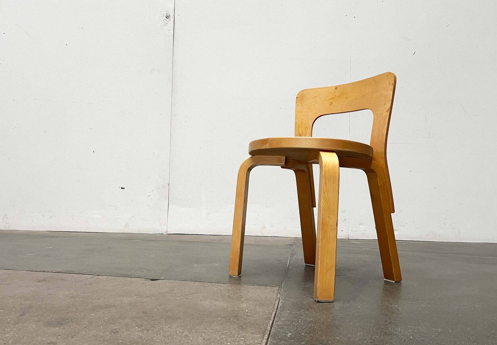 Vintage Red Children's Chair in Linoleum N65 by Alvar Aalto for Artek, Finland, 1970s