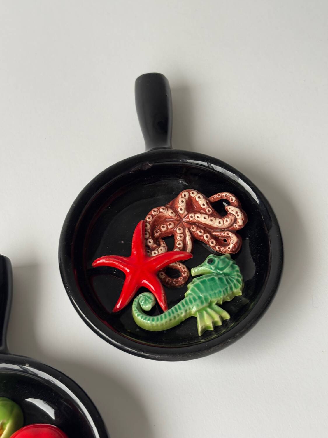 1960s ceramic trompe l'oeil plates