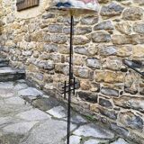 1960s wrought iron tripod floor lamp