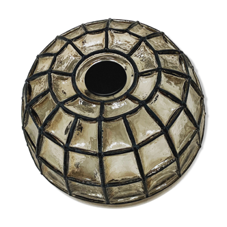 Iron ring design wall lamp or flush light by Glashütte Limburg