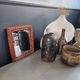Vintage woven rattan mirror