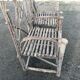 Pair of rustic natural wood armchairs