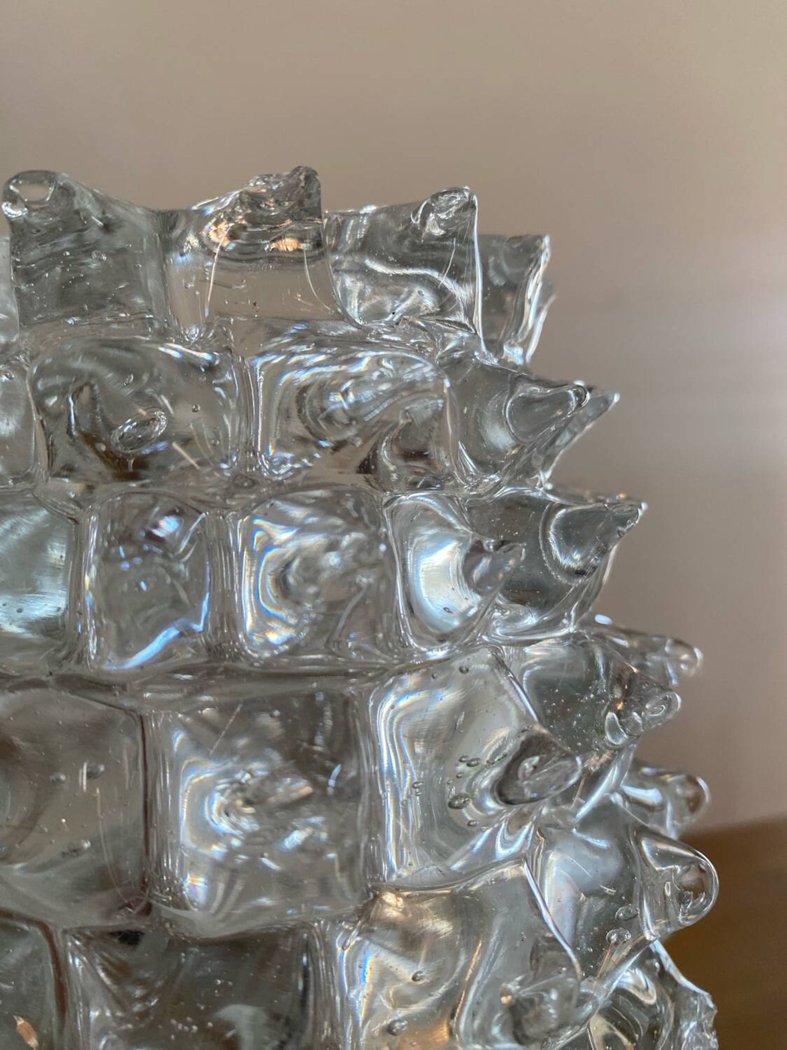Large Rostrato vase in Murano glass by Ercole Barovier, Italy 1940.