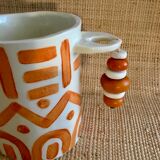 Hand-painted ceramic utensil pot