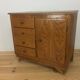 Commode chêne massif pieds compas, années 50