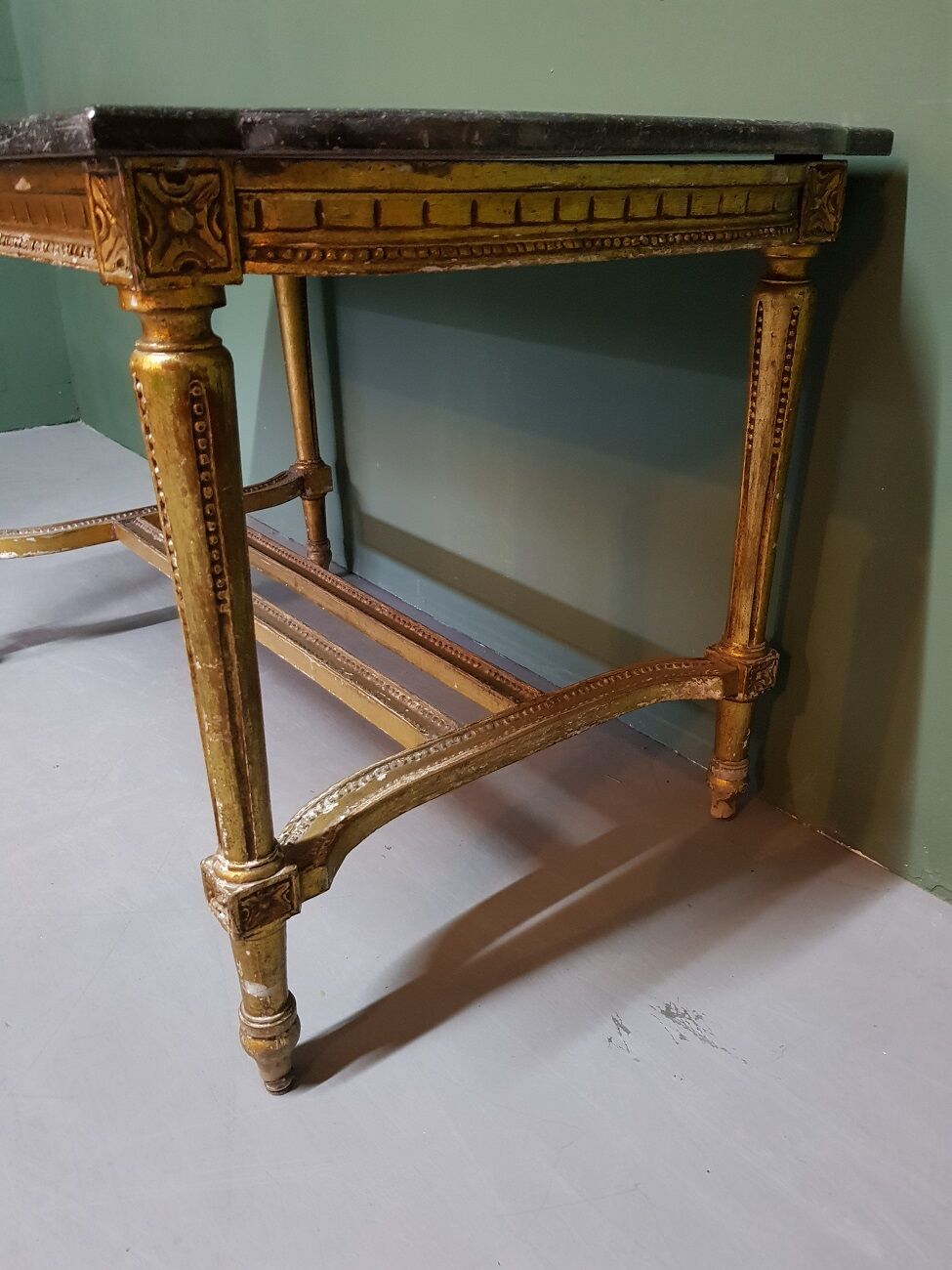 19th Century French Louis XVI style coffee table with marble top
