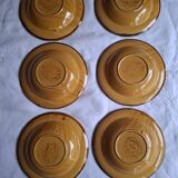 6 ochre deep plates from the Faïencerie de Haute Provence.