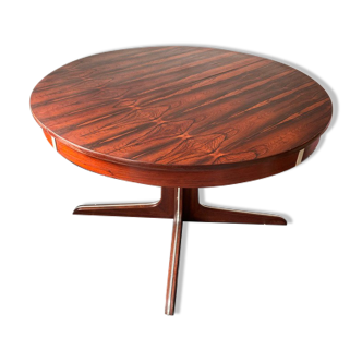 Scandinavian-style expandable round table in rio rosewood and teak Furniture NF furniture 156 years 60