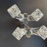 Cristallerie de Vannes le Châtel - Pair of torch candle holders - Cristal signé