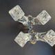 Cristallerie de Vannes le Châtel - Pair of torch candle holders - Cristal signé