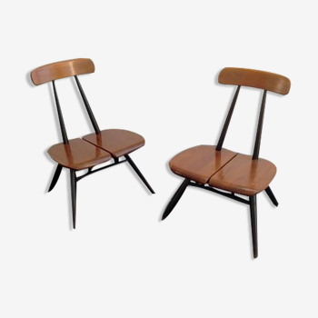 Set de 2 fauteuils par Ilmari Tapiovaara pour Laukaan Puu, 1950s