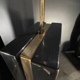 Paire de lampes à poser laquées noir et laiton, ca 1970