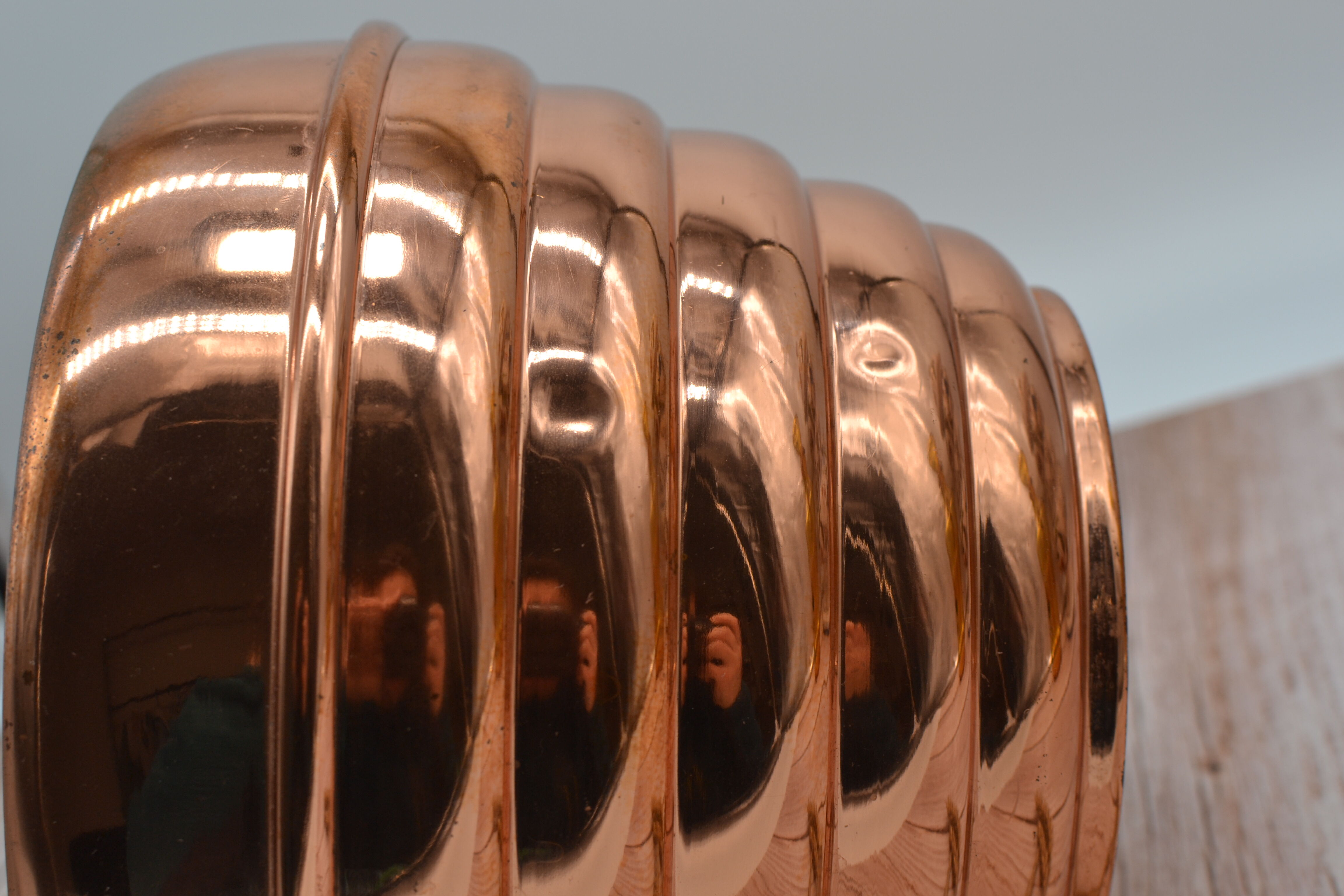 Old copper pot cover