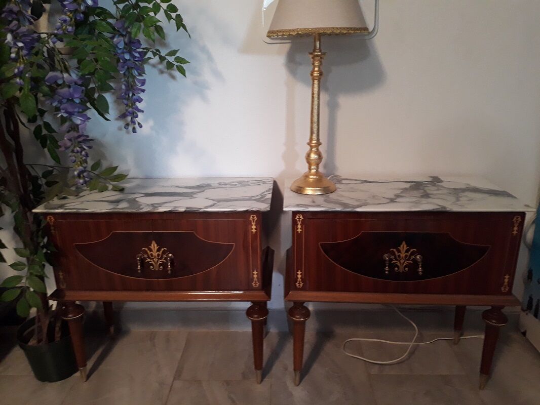 Pair bedside cabinets