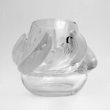 Vase "Vagues" Art Déco En Cristal Signé Lalique, France Années 1960