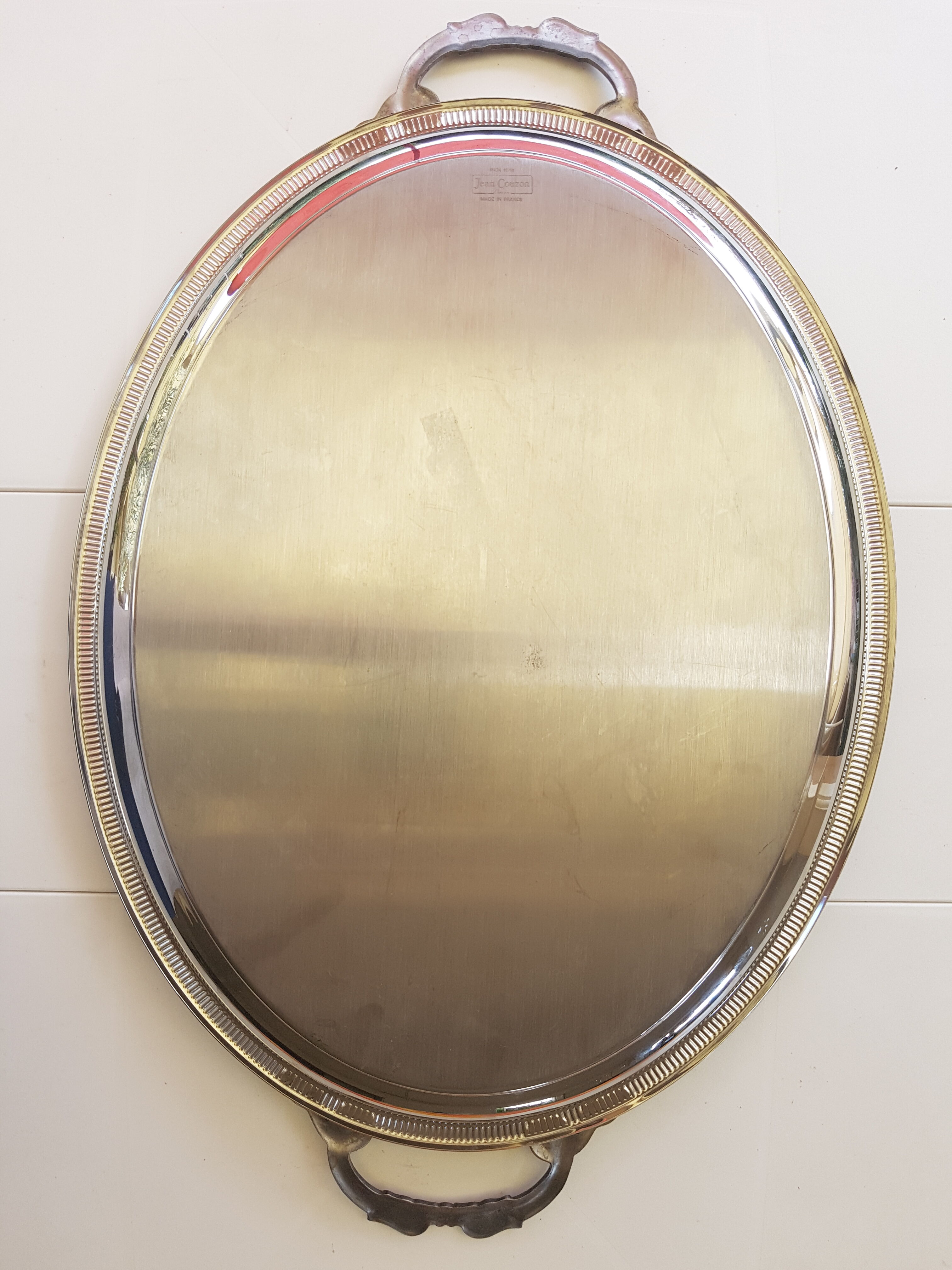 Jean Couzon stainless steel tray 1980