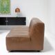 Modular leather sofa, manufactured by Durlet, Belgium, 1970s.