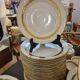 UM Limoges table service, Art Deco gold thread porcelain 80 pieces