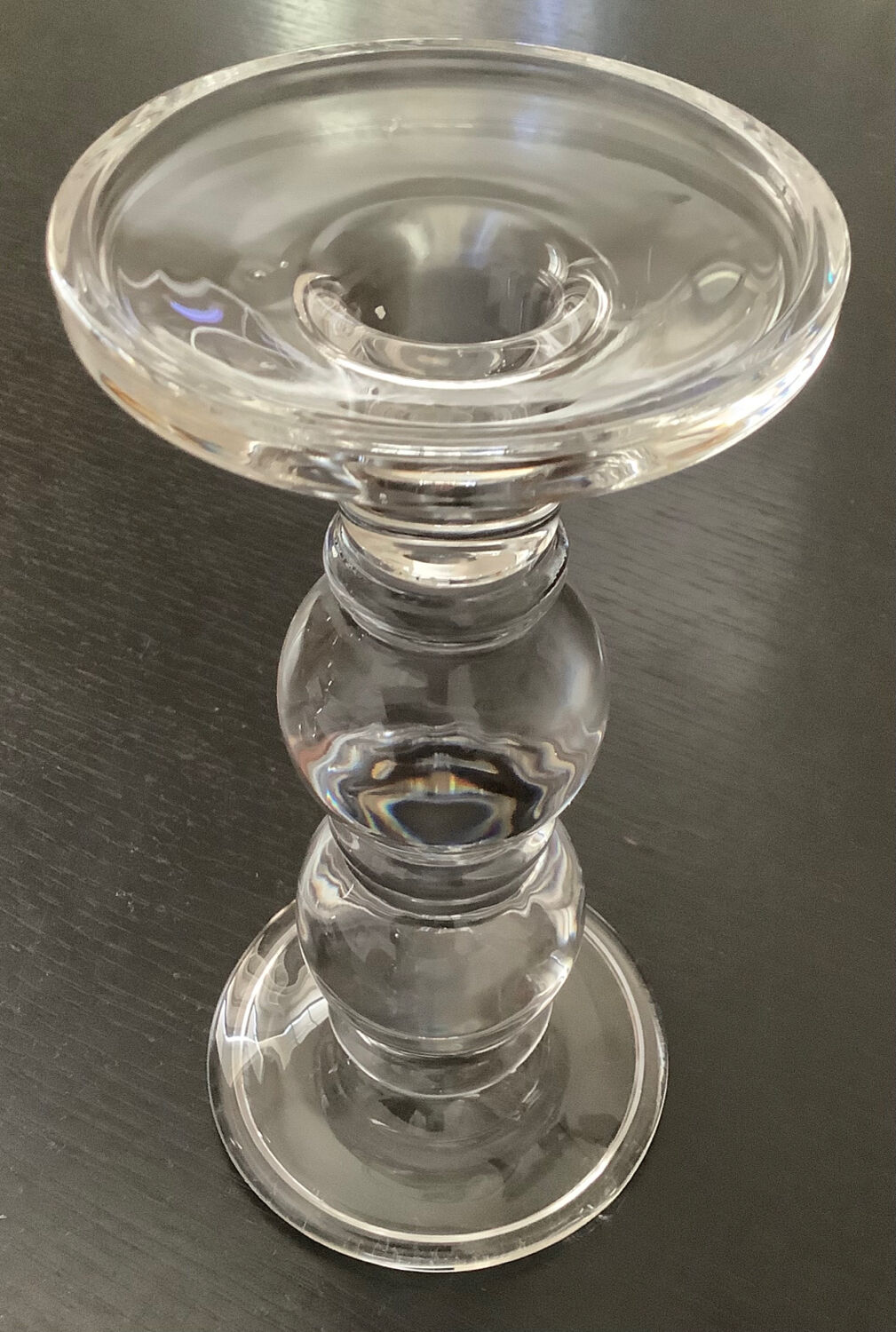 Pair of glass candlesticks
