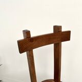 Brutalist chair in solid oak, 1900