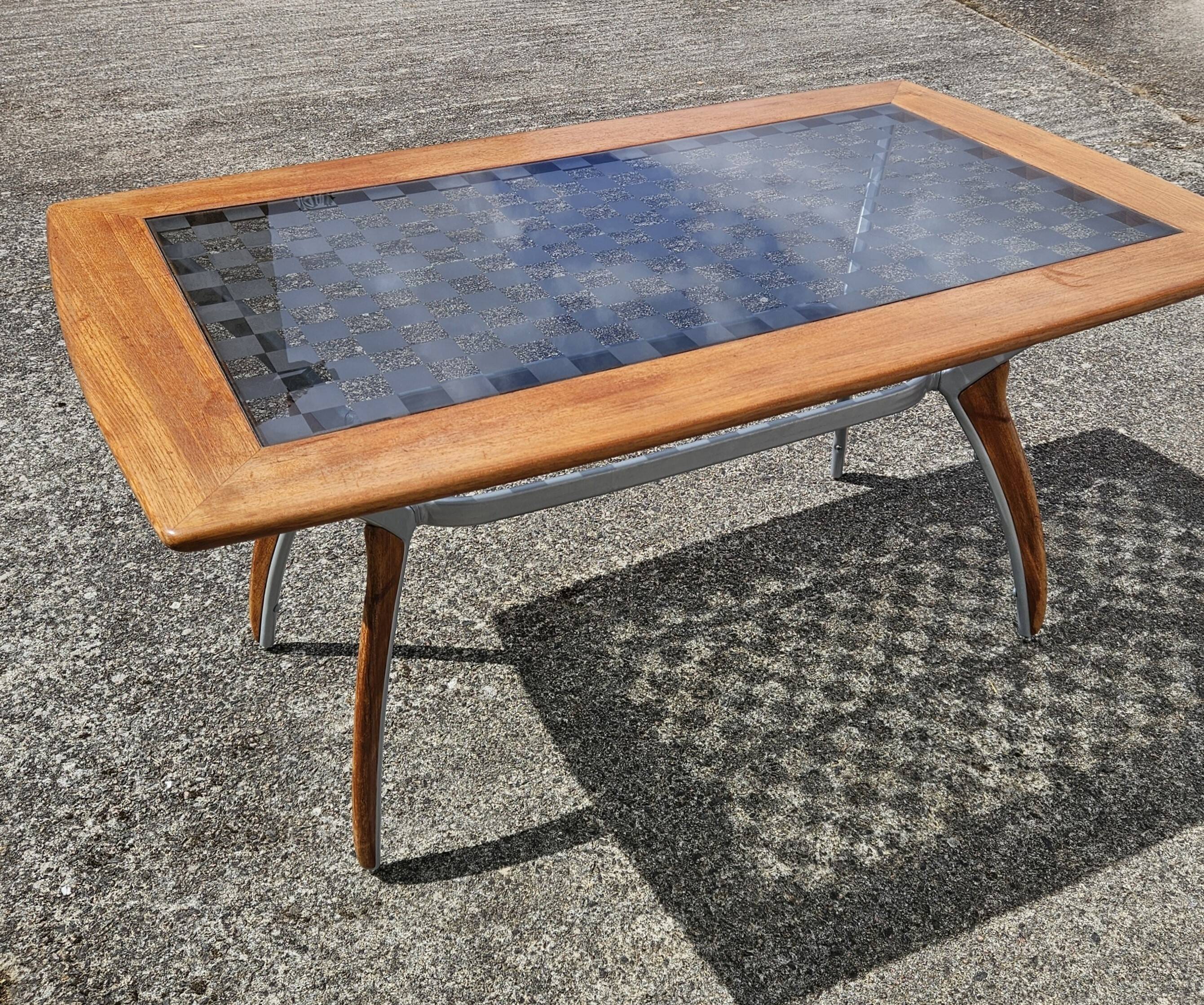 Italian Glass-Wood and Metal Dining Table - Italian Design Dinner Table - 8