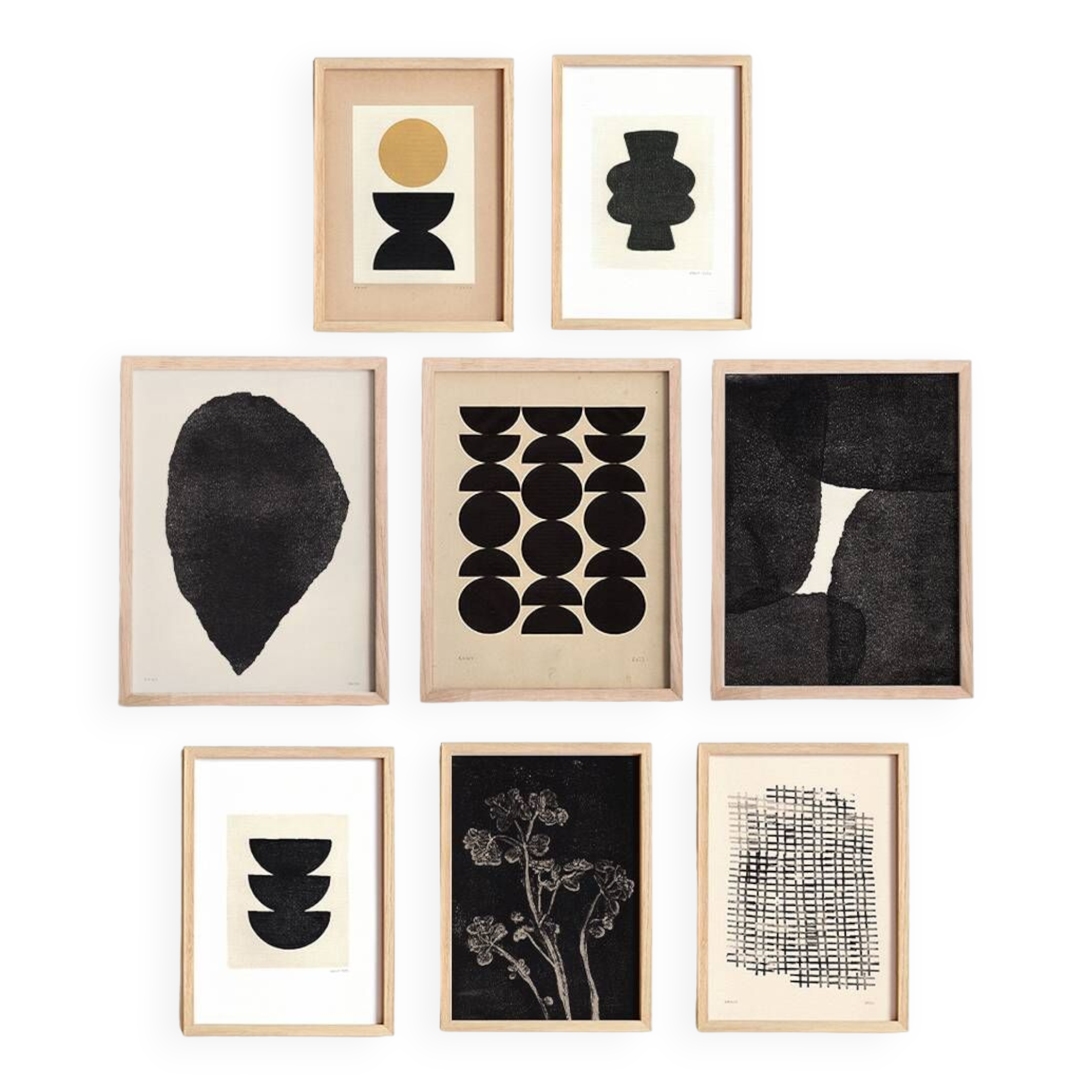 Set of 8 original works on paper - signed Eawy