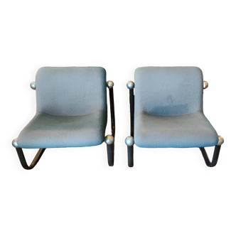 Pair of Marc Held designer ball armchairs for Airborne