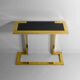 Rare console Nucci Valsecchi en bronze et granit bleu, Italie années 1970