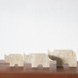 Travertine Animal Sculptures from Fratelli Mannelli, 1970, Set of 3