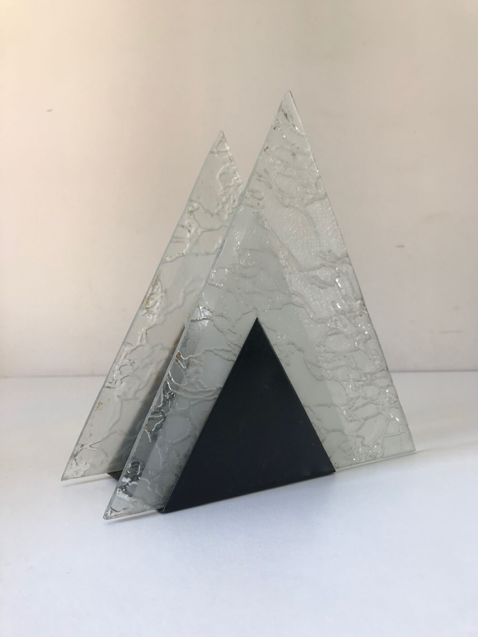 Metal lamp and triangular glass design 60 years