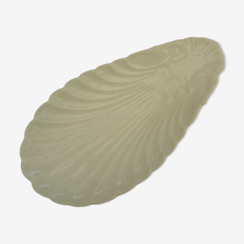 Old white ravier in shell-shaped porcelain