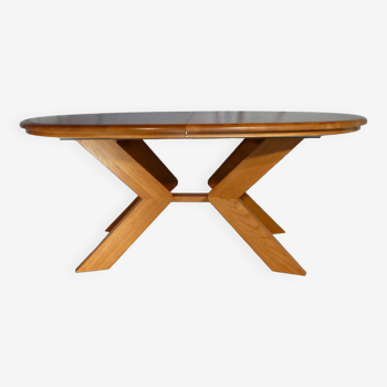Scandinavian design extendable oval table in blond wood