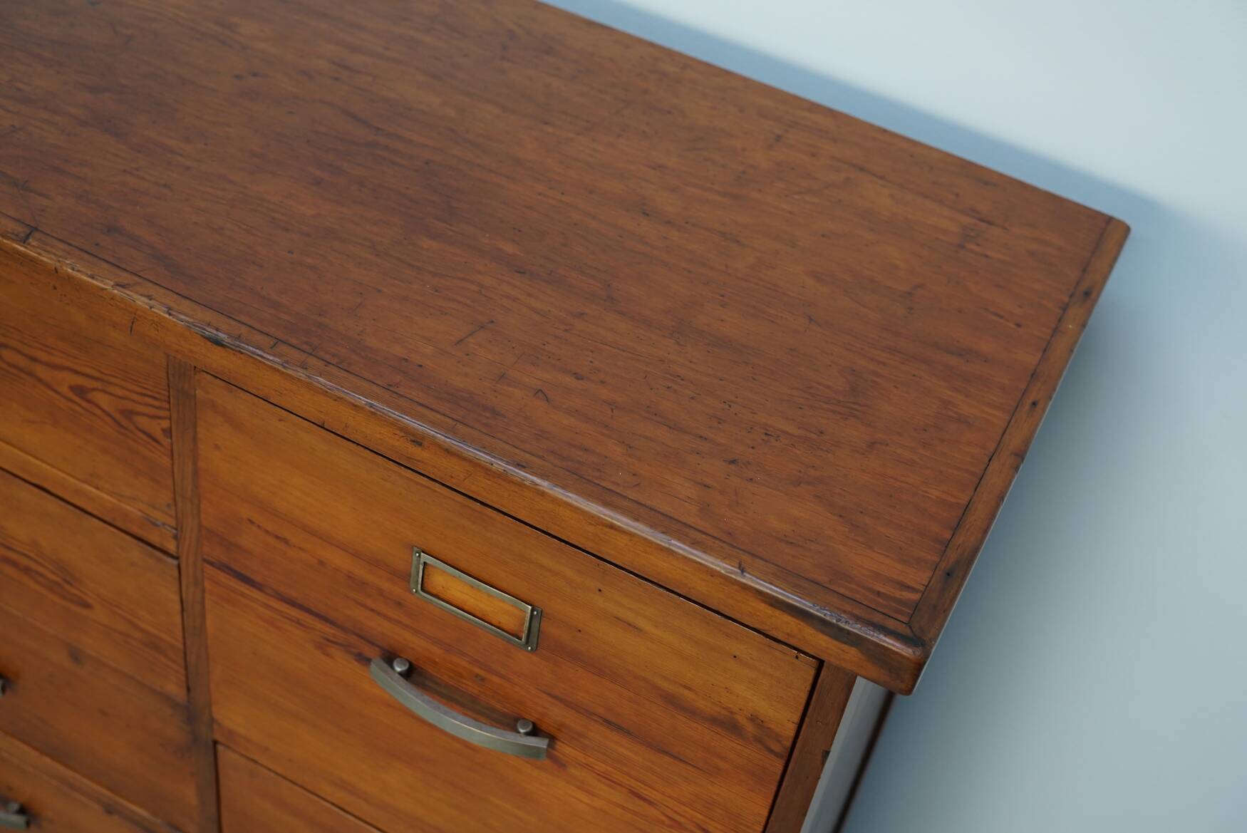 Dutch Pitch Pine Apothecary / Filing Cabinet or Sideboard, 1930s