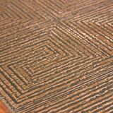 Adjustable dining room table adjustable in teck and copper, denmark, 1950