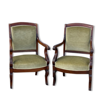 Pair of Restoration style armchairs