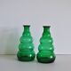 Edvin Ollers Green Glass Vases, Limmareds Glasbruk, Sweden, 1940s