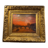 P. Druard: Sunset over Paris and Notre-Dame