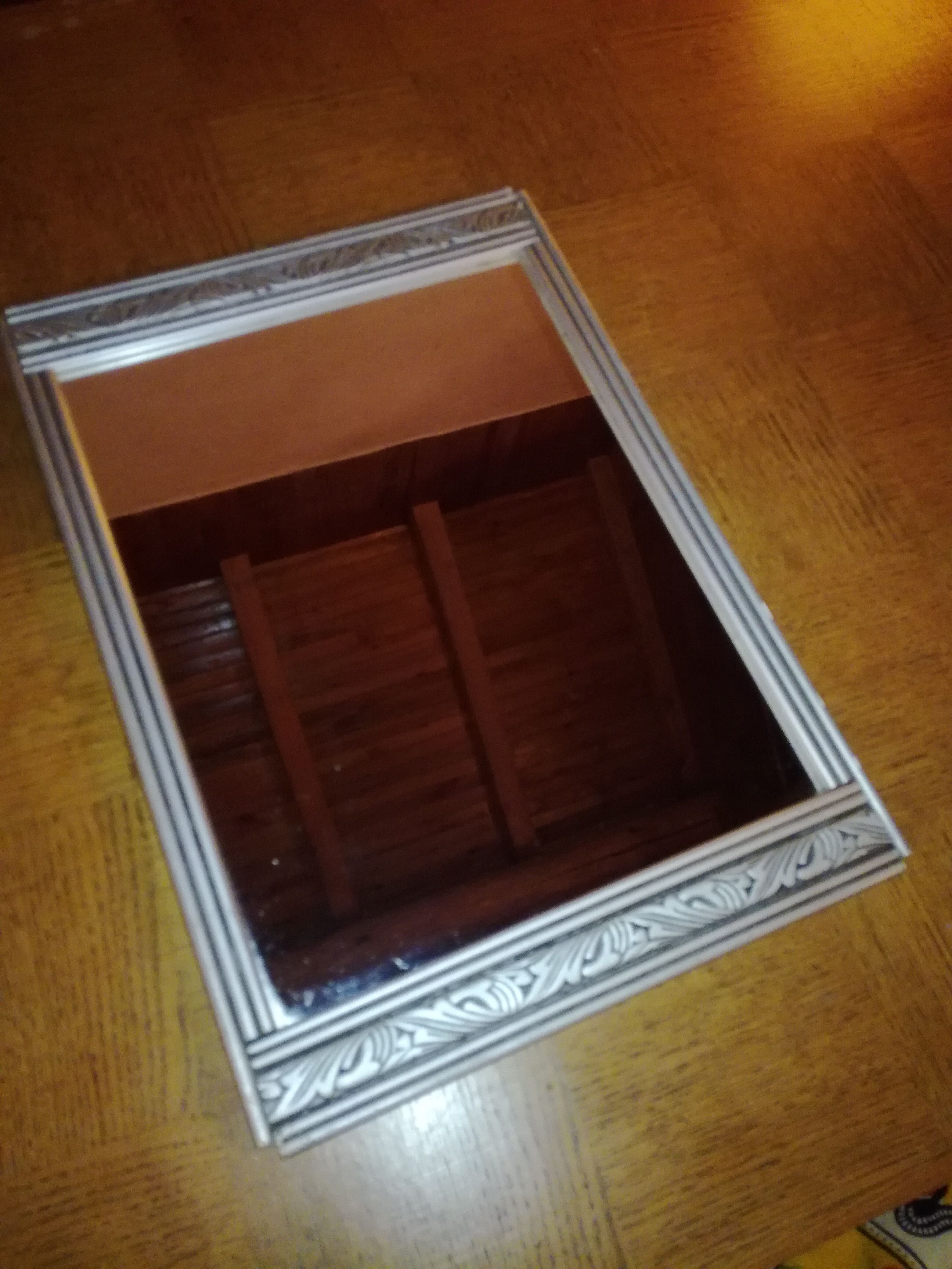 Silver art deco mirror