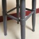 Grey stool black leatherette
