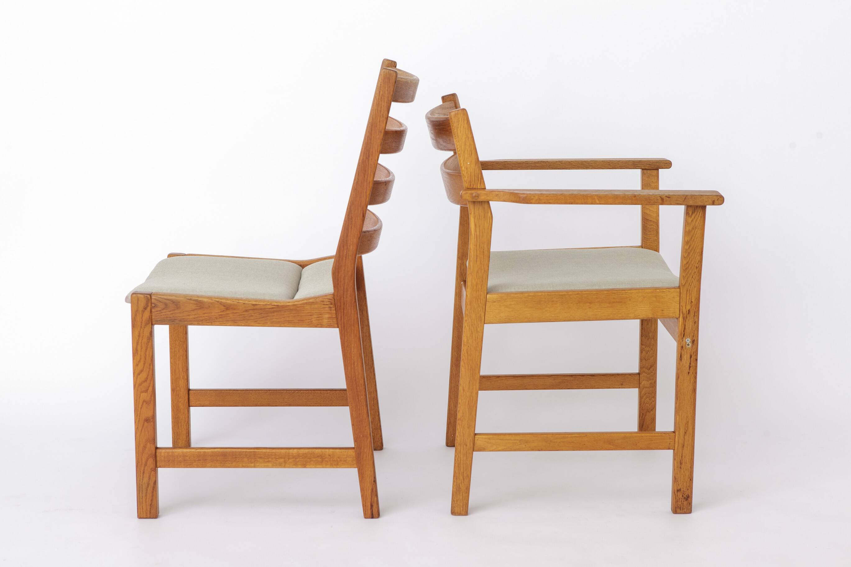 2 of 6 Kurt Østervig Oak Dining Chairs for KP Møbler, 1960s Danish