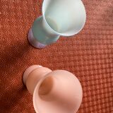 Set of 2 opaline vases